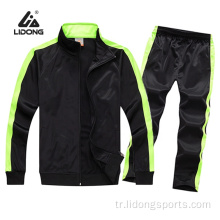 Toptan Siyah Trailtsuits Özel Erkekler Jogging Treatsuit